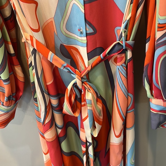 Alexis for target Beautiful multi floral colorful print maxi button up dress - Picture 6 of 16